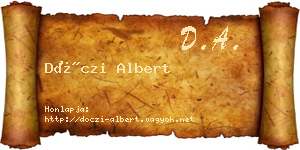 Dóczi Albert névjegykártya