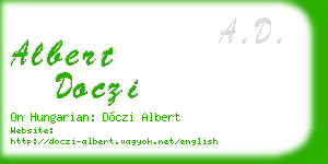 albert doczi business card